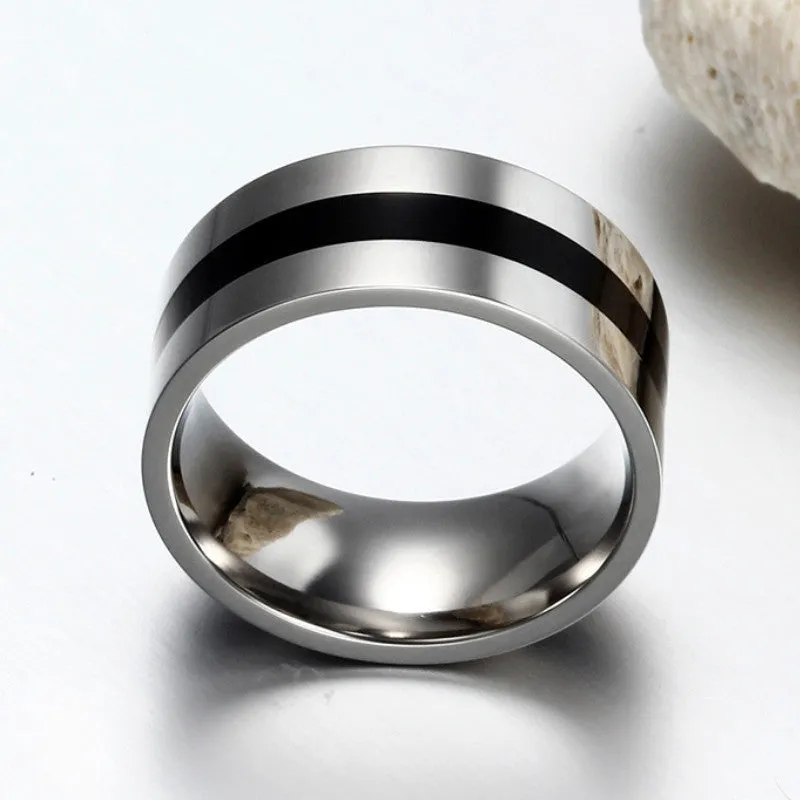 Fashion Men's Titanium Steel Finger Rings Men's Party Jewelry Wedding Engagement Rings