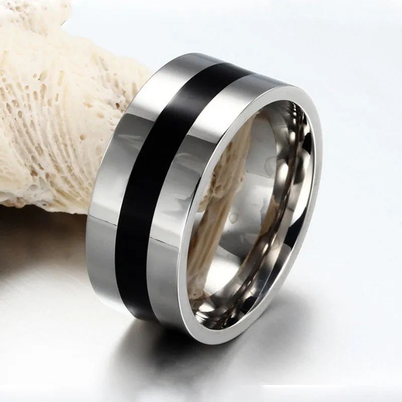 Fashion Men's Titanium Steel Finger Rings Men's Party Jewelry Wedding Engagement Rings