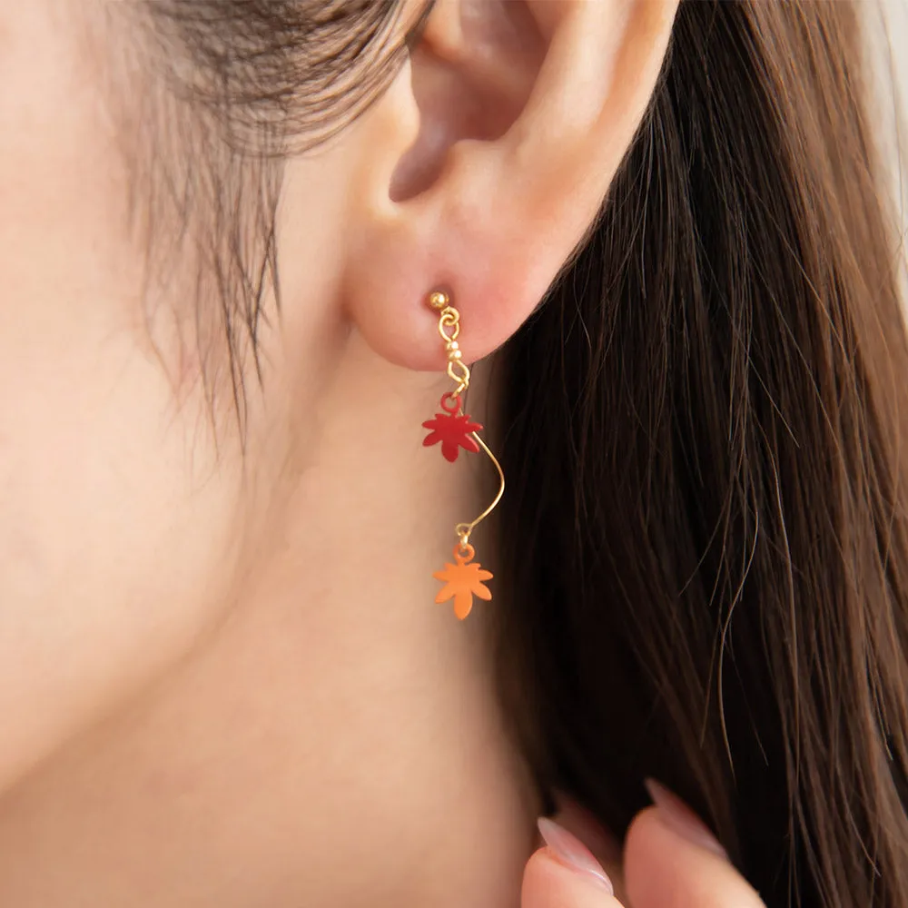 Floating Double Momiji Earrings