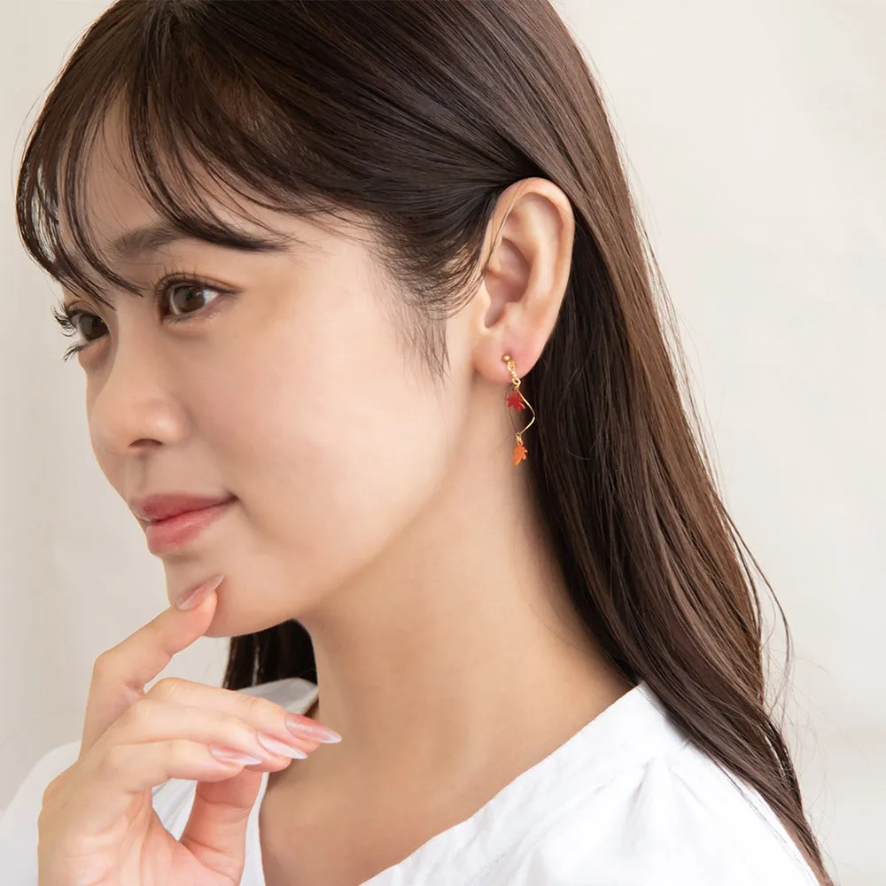 Floating Double Momiji Earrings