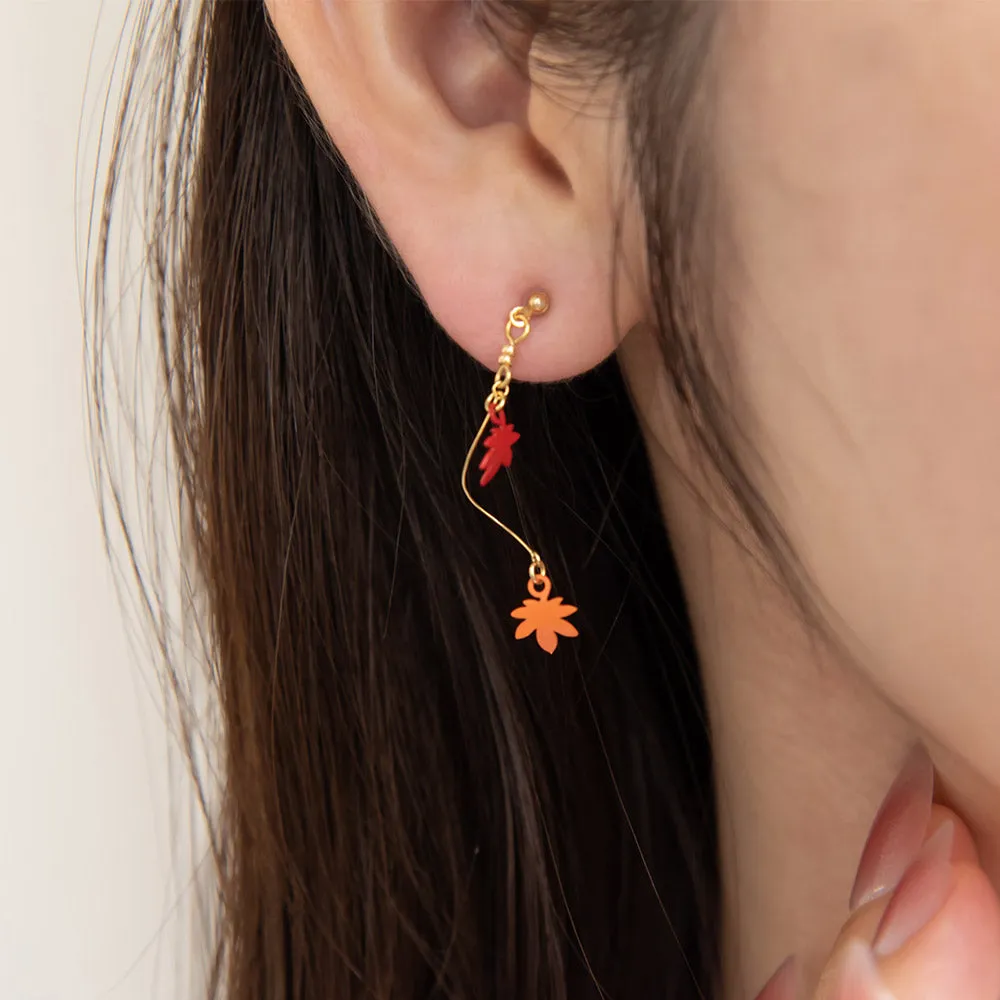 Floating Double Momiji Earrings