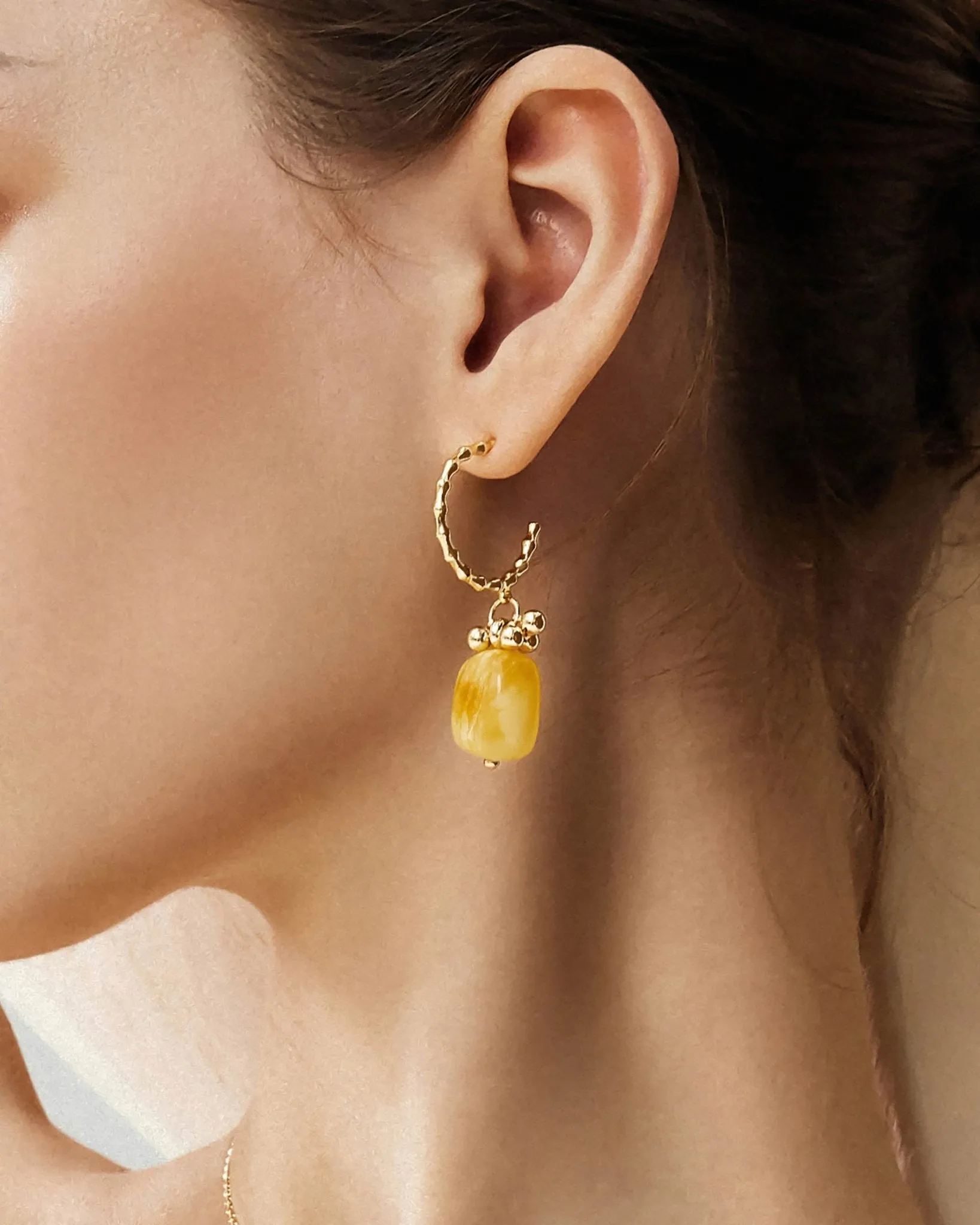 Flower Amber Earring