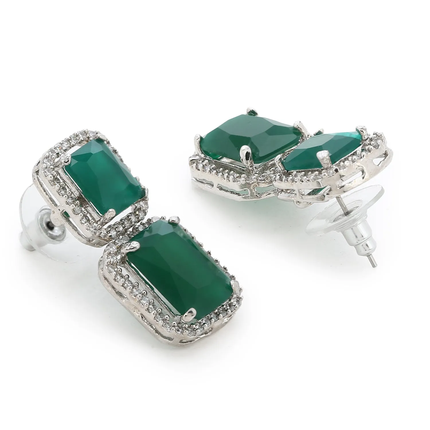 Gift Aster Green emerald stones Earrings