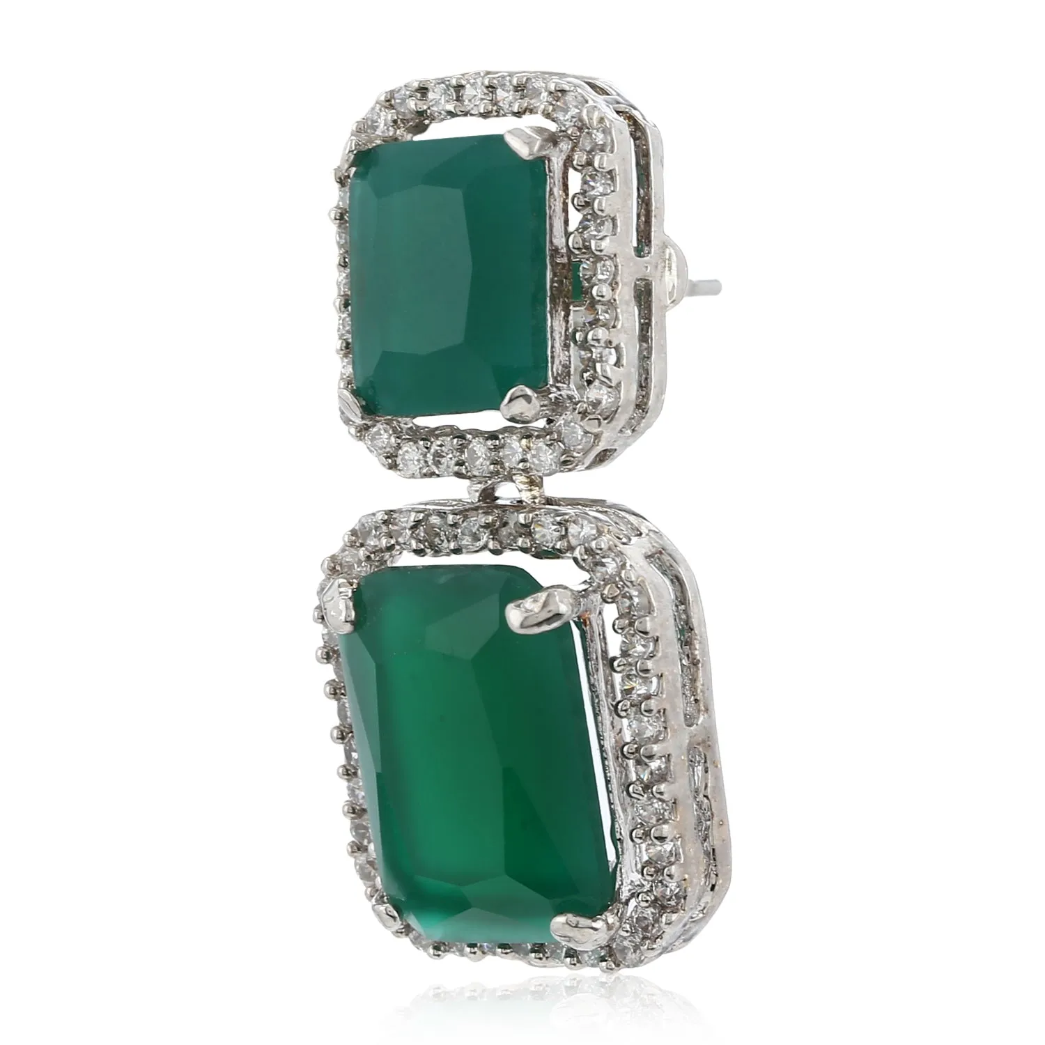 Gift Aster Green emerald stones Earrings