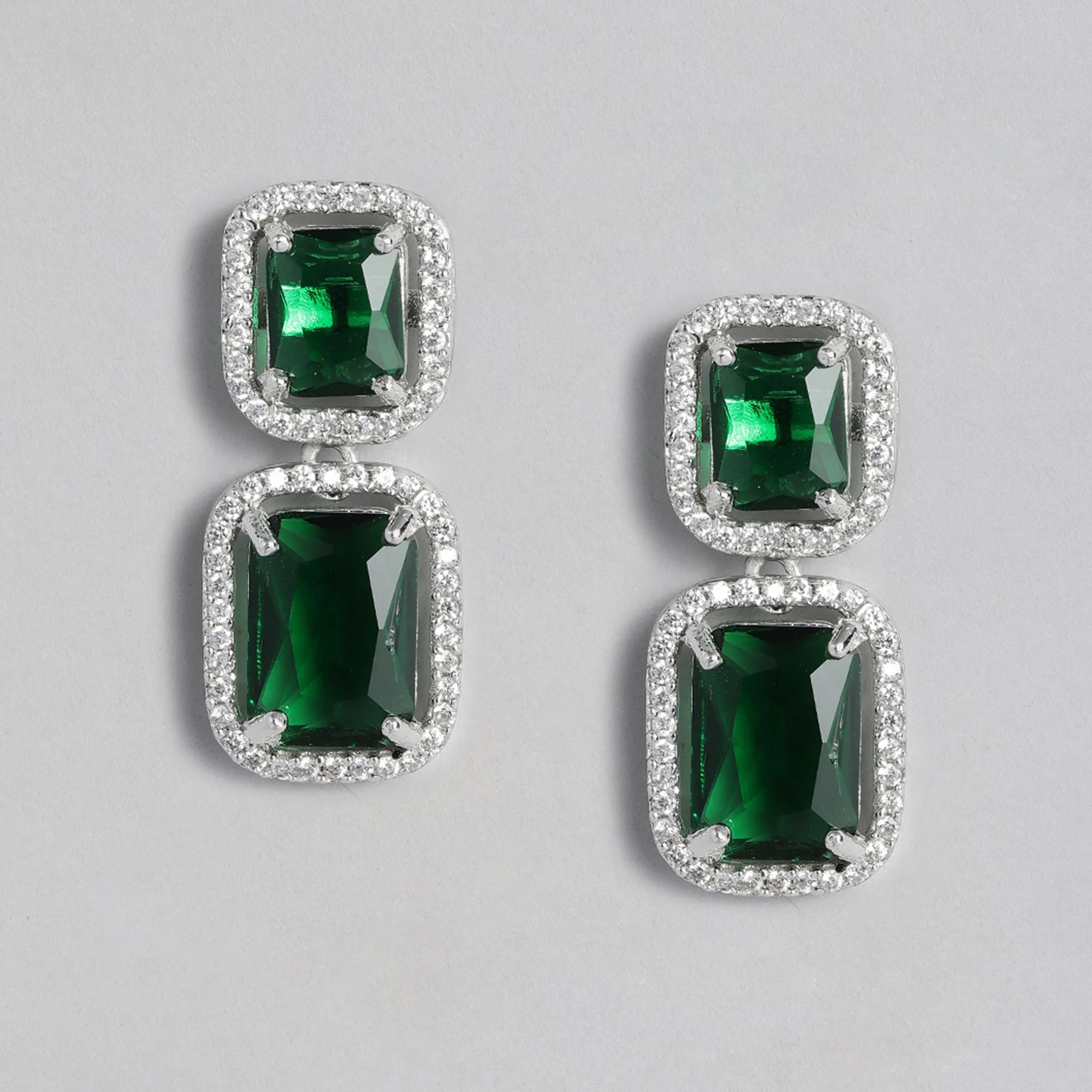 Gift Aster Green emerald stones Earrings