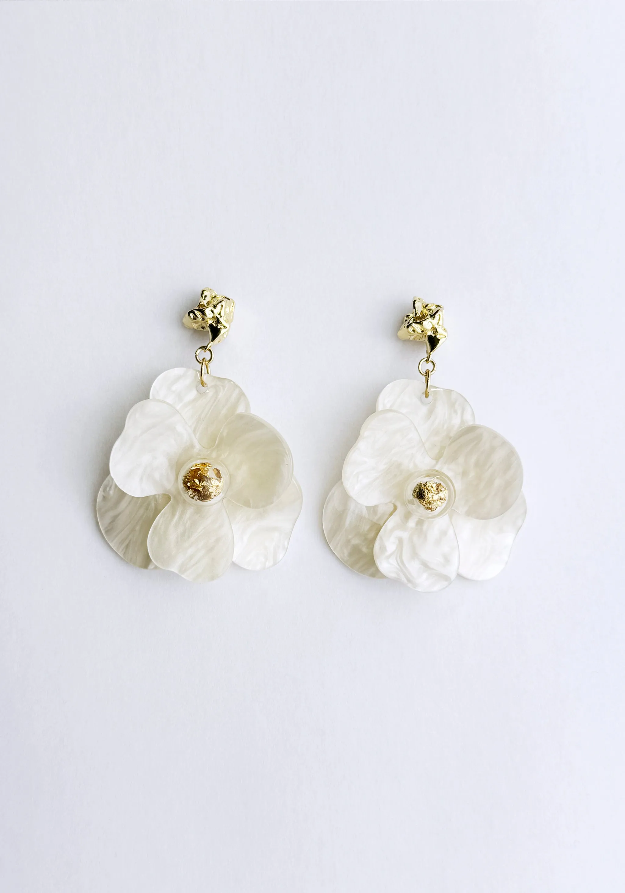 Golden Petal Drop Earrings