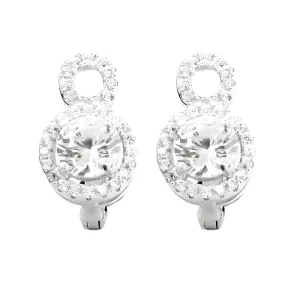 Graceful Glamour: Cubic Zirconia Gemstone Silver Earrings