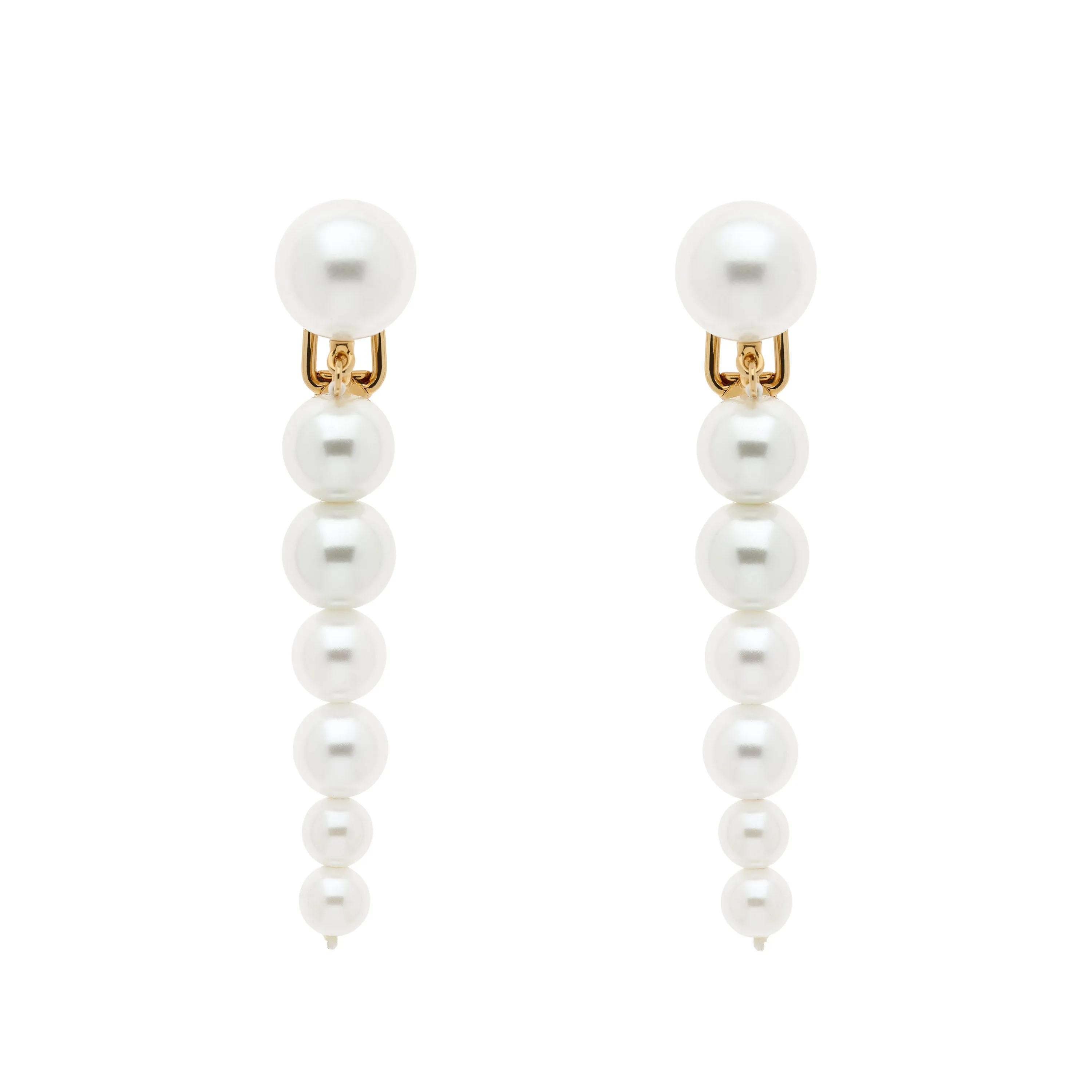 Graduated Pearl Drop Clip Earrings