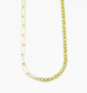 Green Tennis Necklace - August Birthstone