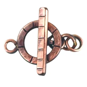 Handmade Antiqued Copper Toggle Closure for Jewelry Making