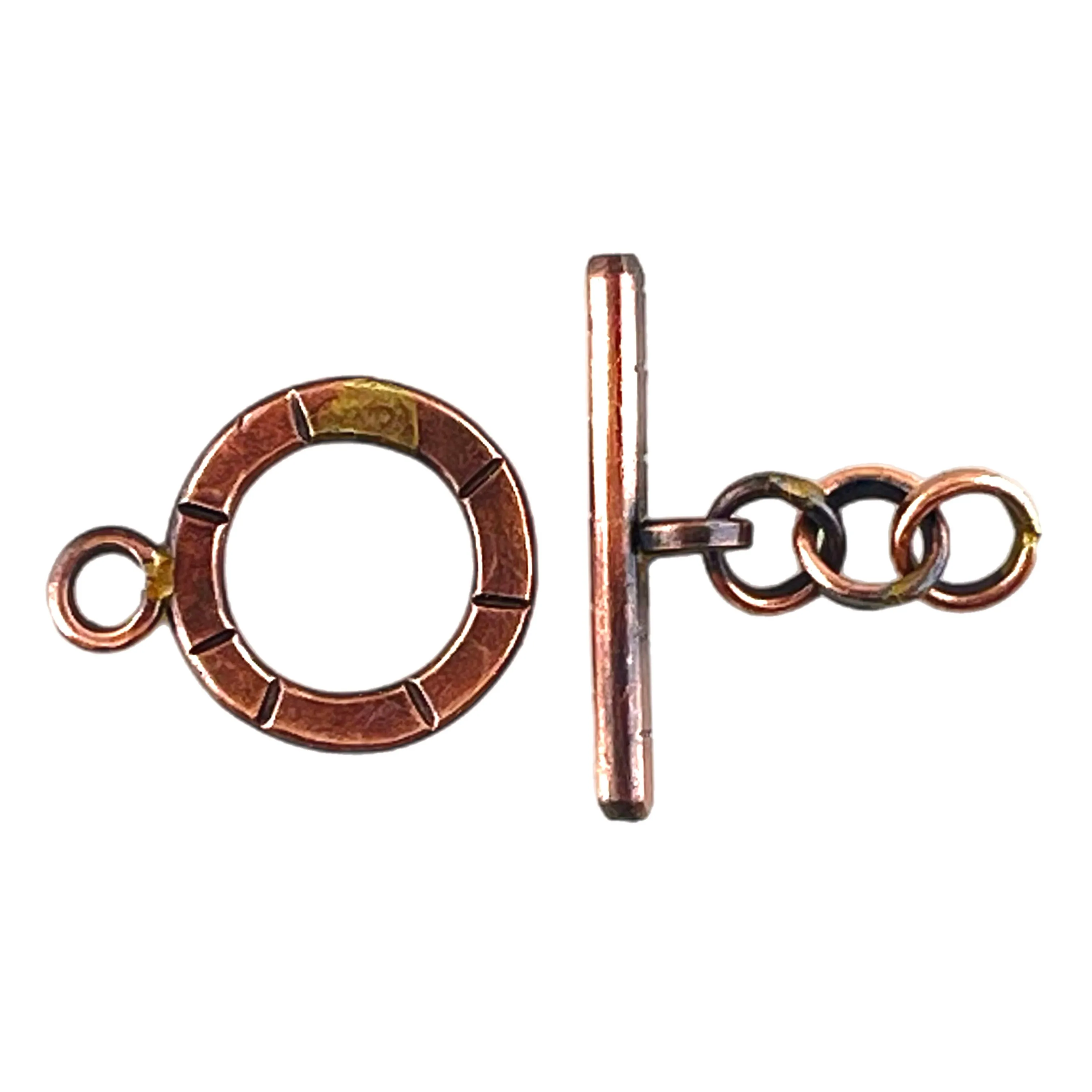 Handmade Antiqued Copper Toggle Closure for Jewelry Making