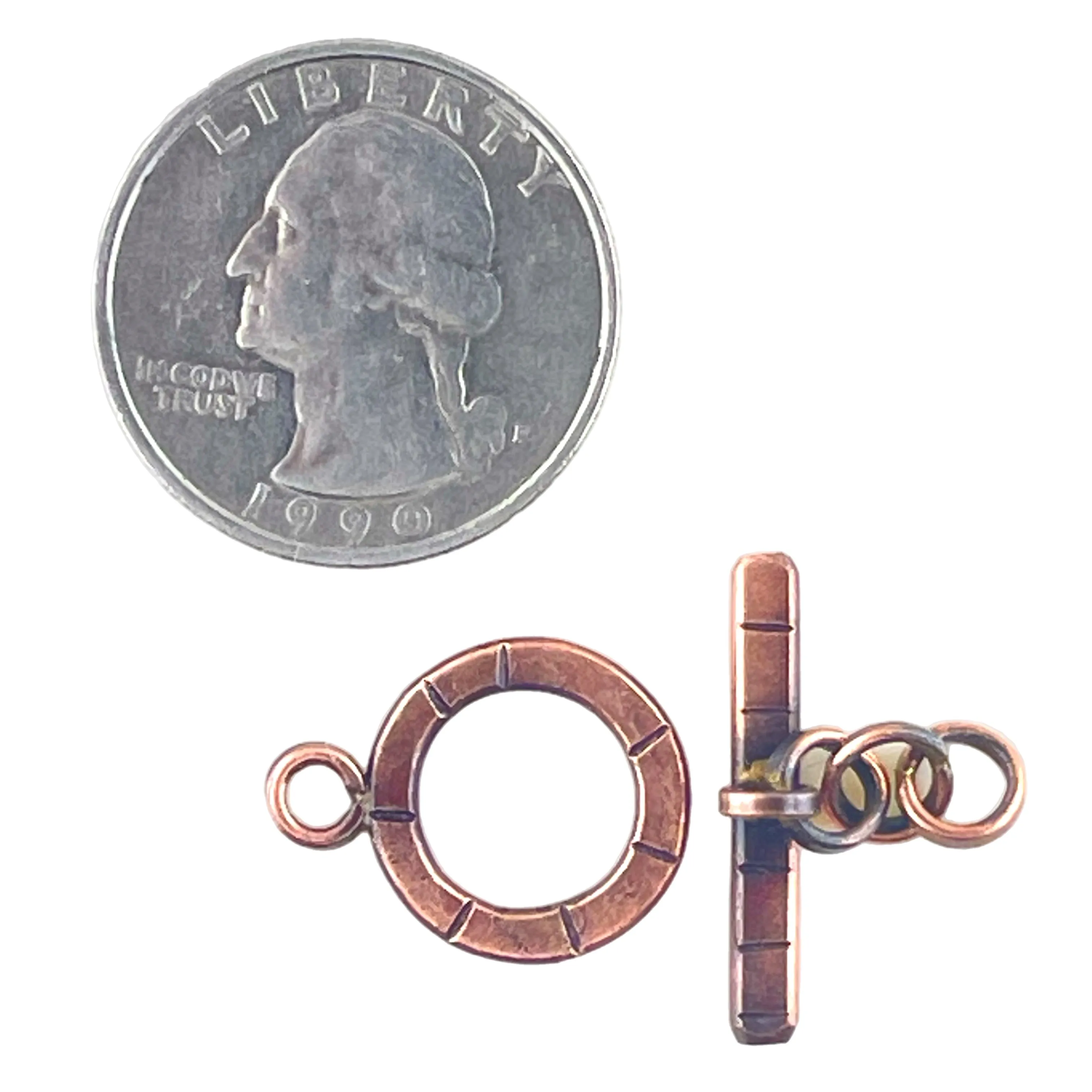 Handmade Antiqued Copper Toggle Closure for Jewelry Making