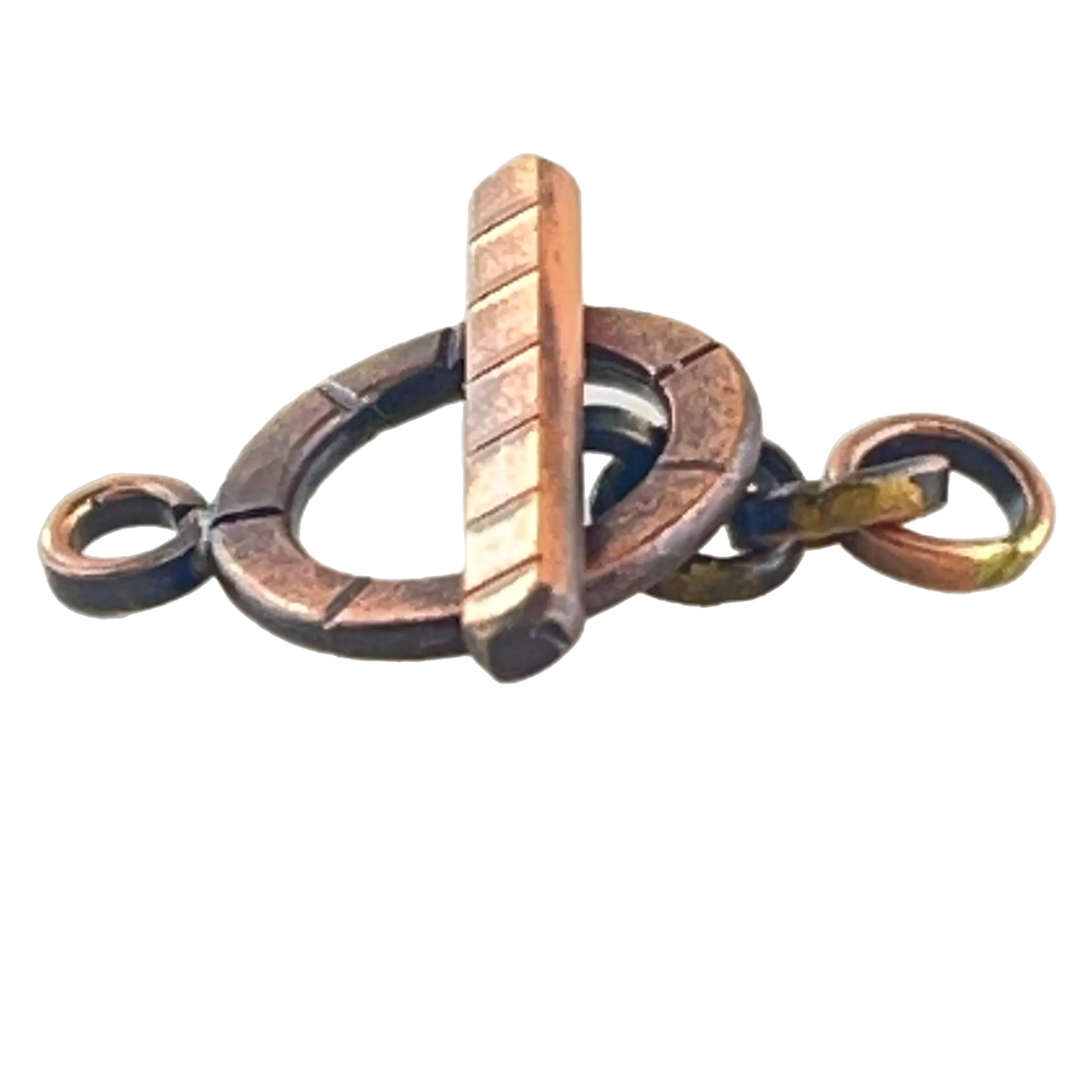 Handmade Antiqued Copper Toggle Closure for Jewelry Making