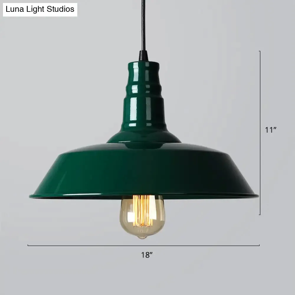 Iron Industrial Pendant Light for Barn Restaurant with 1-Light Fixture