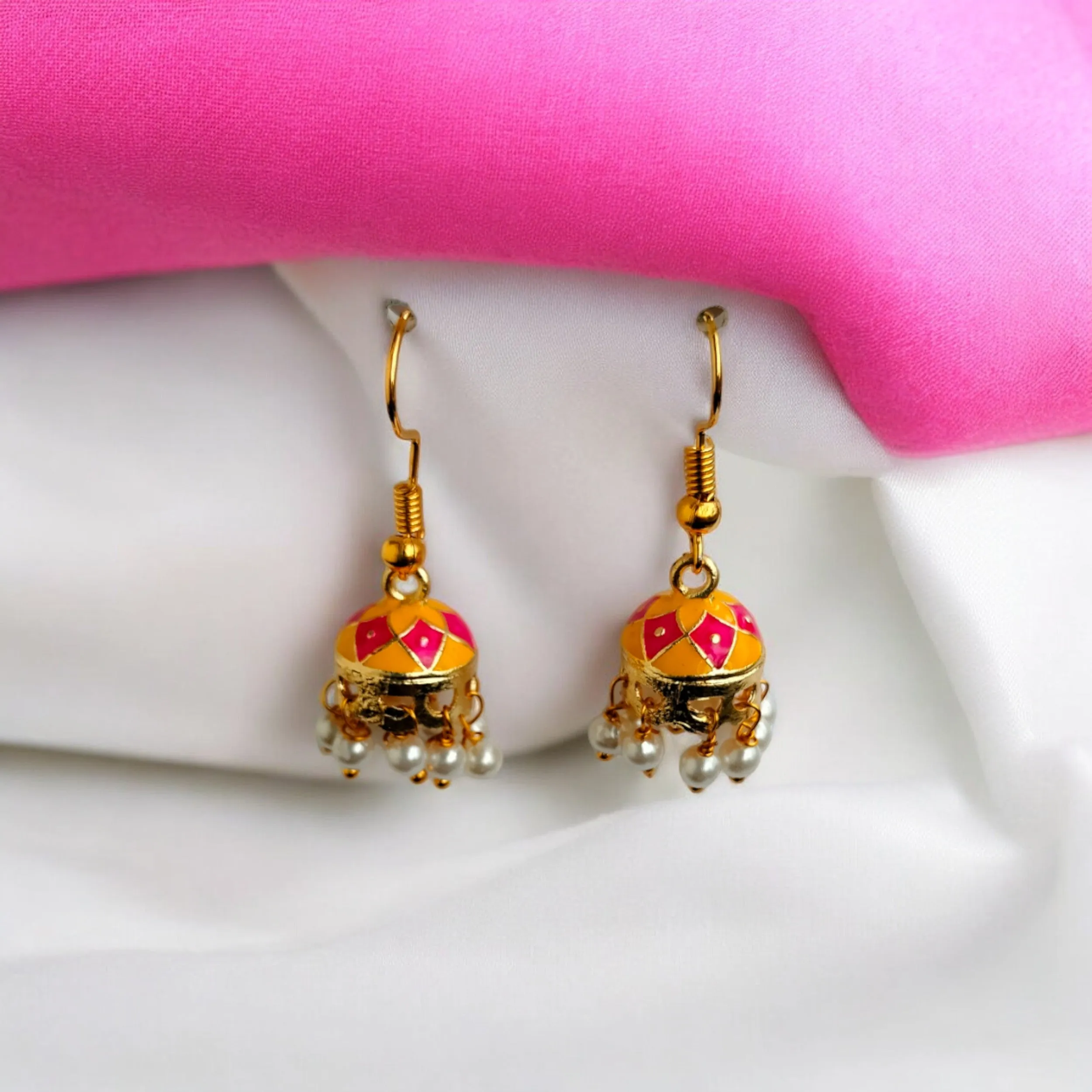 Jewelestia Radiant Rani Pink Jhumka