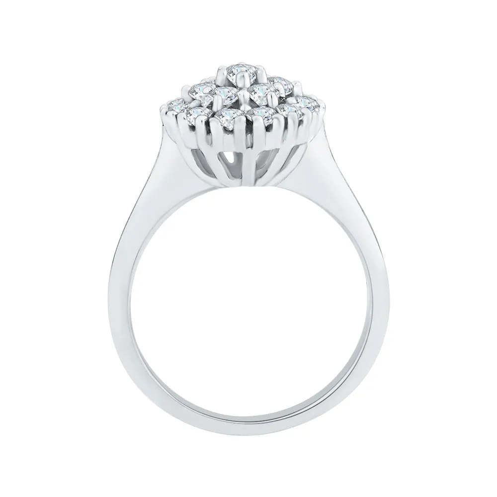 KATARINA 1 cttw Prong Set Diamond Cluster Engagement Ring