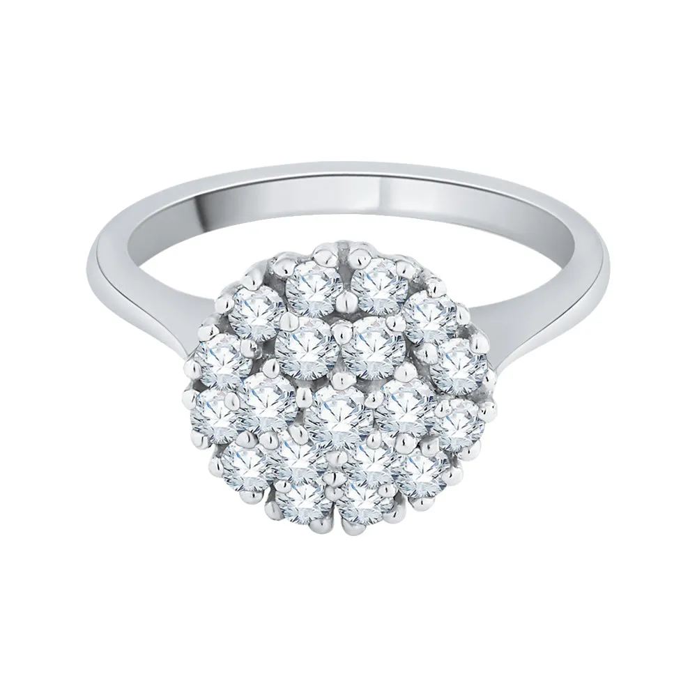 KATARINA 1 cttw Prong Set Diamond Cluster Engagement Ring