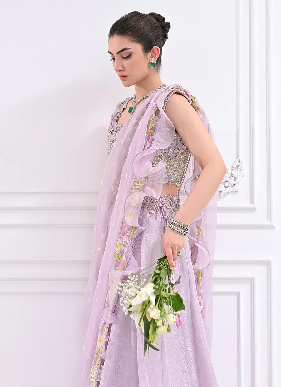 Labella Lavender Lengha choli with Draped Dupatta