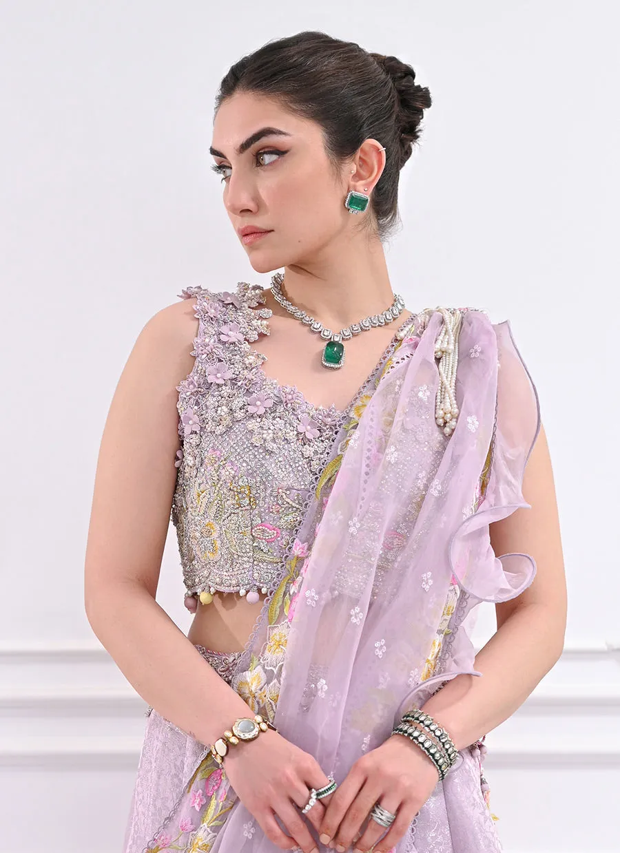 Labella Lavender Lengha choli with Draped Dupatta