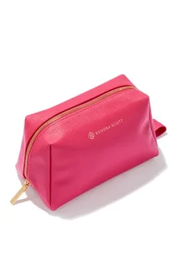 Large Cosmetic Zip Case in Hot Pink