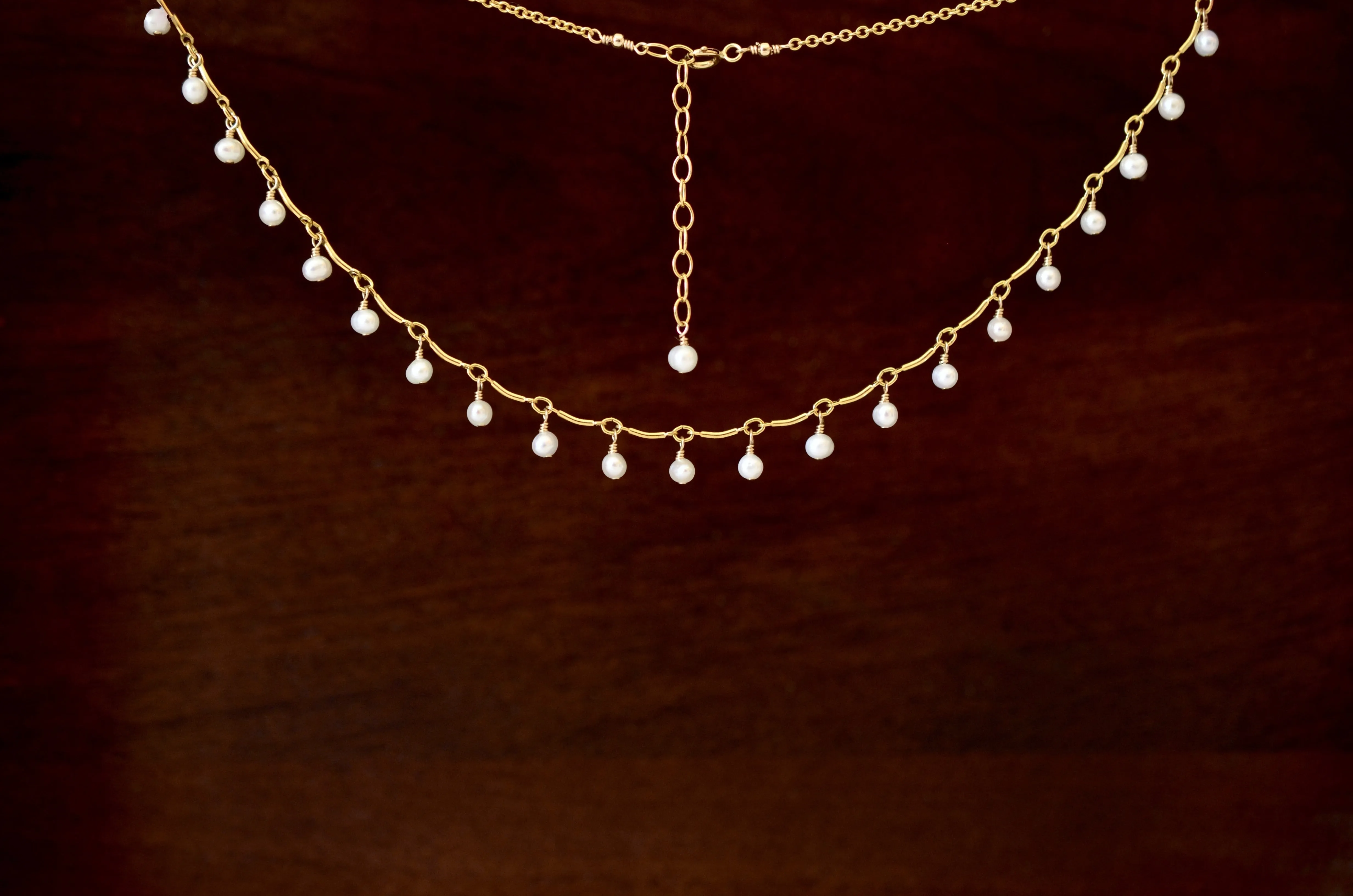 Leticia - White Freshwater Pearl, 14k Gold Filled “Choker” Necklace