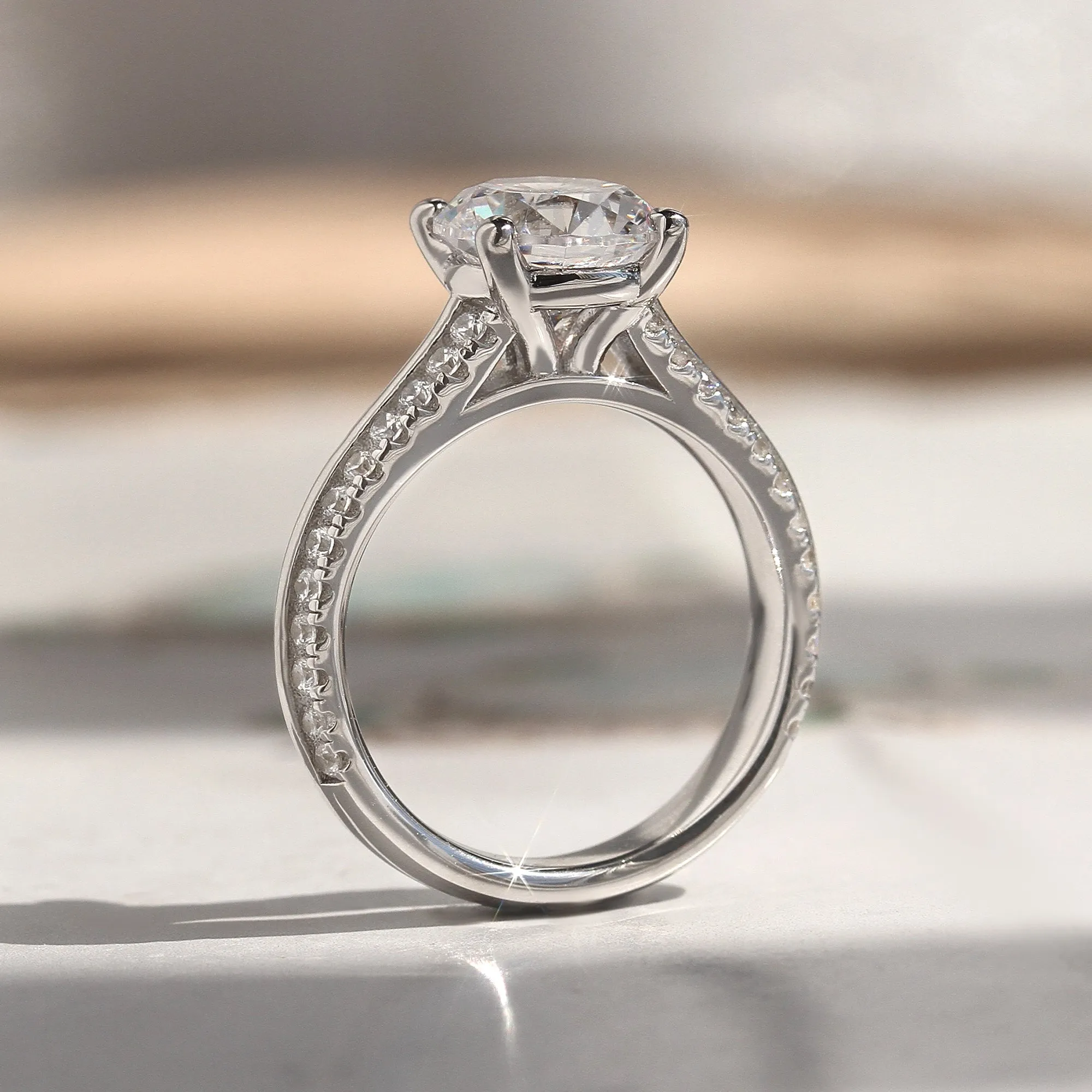 Lustrous Divide Engagement Ring