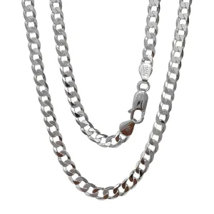 Mens Chain Necklace 6.2mm Cuban Curb Chain 925 Sterling Silver