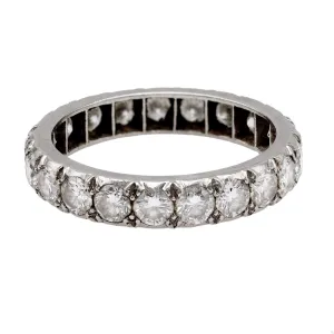 Mid-Century French Diamond Platinum Eternity Band