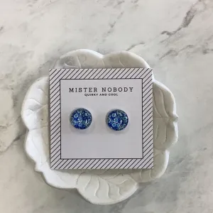 'MISTER NOBODY' Earring - Blue & White Flowers