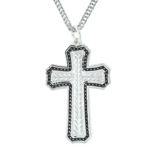 Montana Silvermiths Men's Pinpoints and Wheat Cross Necklace