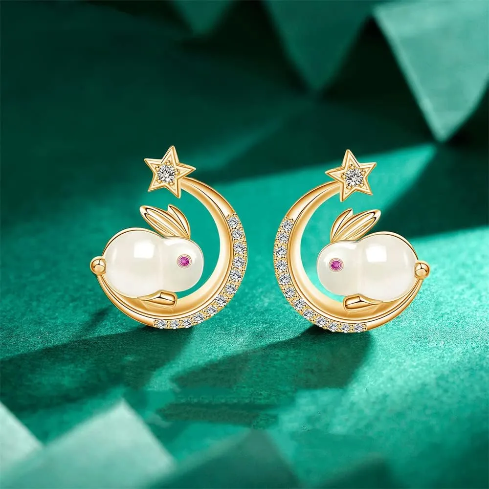 Moon Star Rabbit Earrings