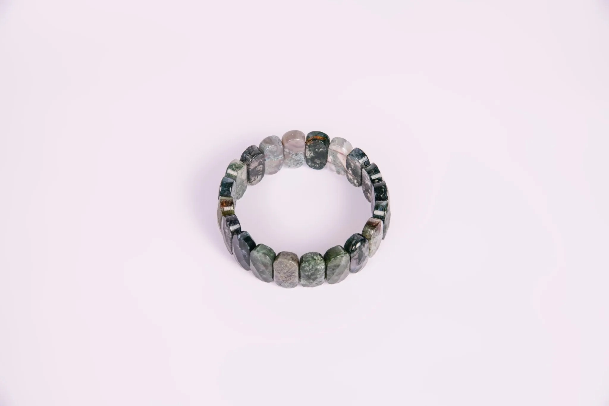 Moss Agate Flat Bracelet