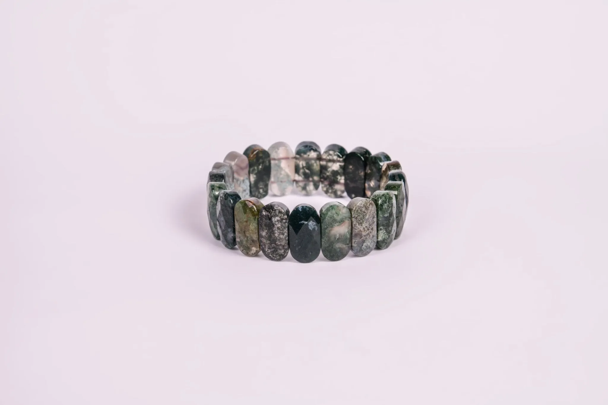 Moss Agate Flat Bracelet