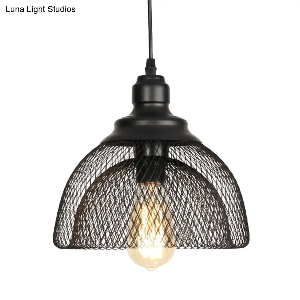 Nordic Industrial Style Wire Mesh Pendant Light for Bar - Metal Hanging Lamp with 1 Light