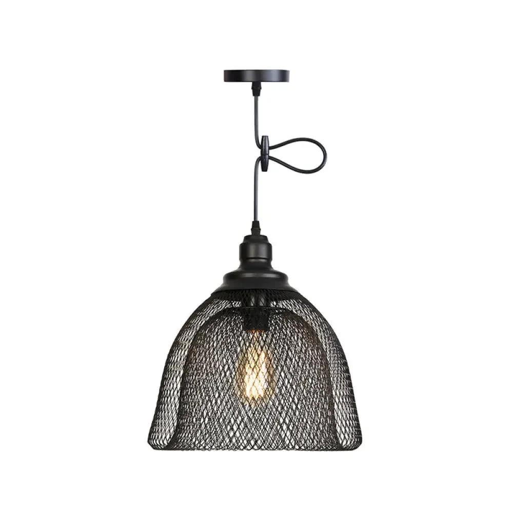 Nordic Industrial Style Wire Mesh Pendant Light for Bar - Metal Hanging Lamp with 1 Light