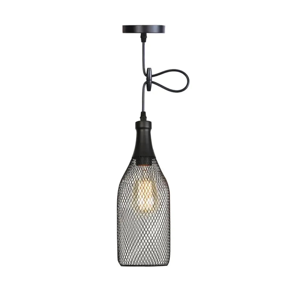 Nordic Industrial Style Wire Mesh Pendant Light for Bar - Metal Hanging Lamp with 1 Light