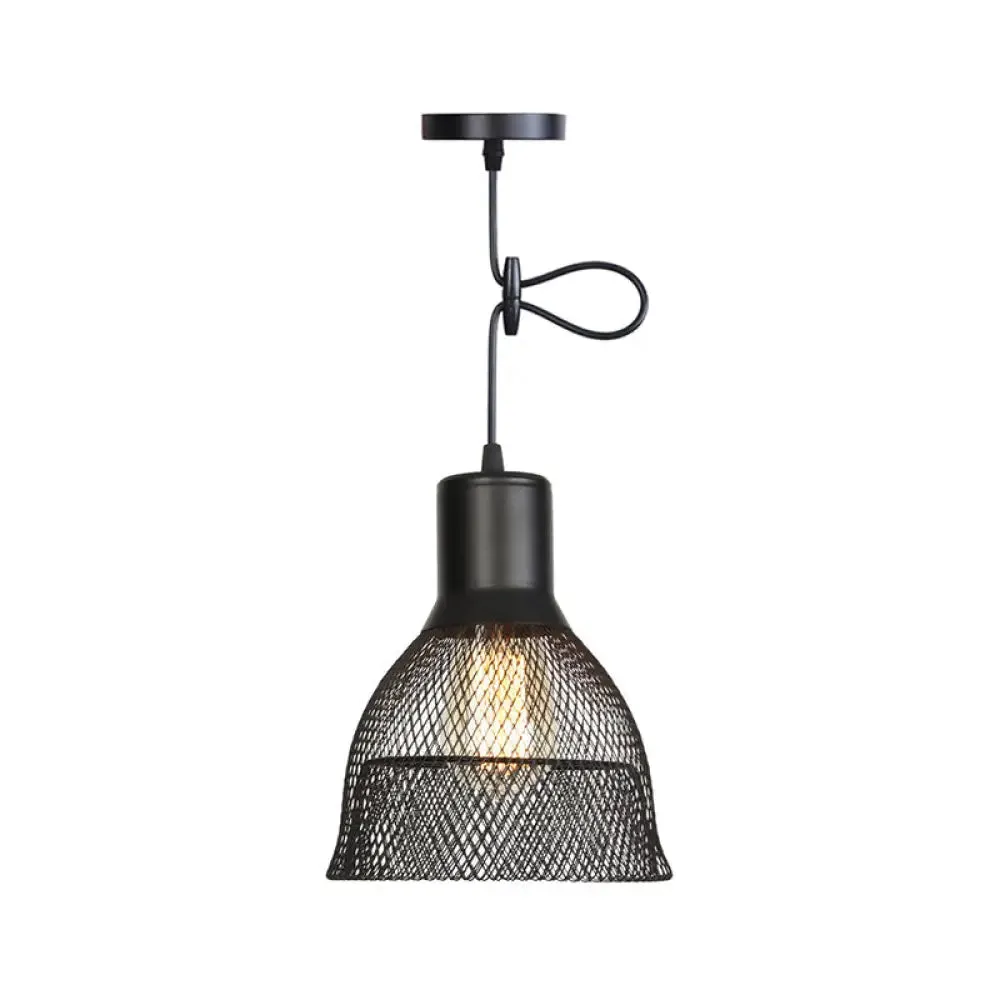 Nordic Industrial Style Wire Mesh Pendant Light for Bar - Metal Hanging Lamp with 1 Light