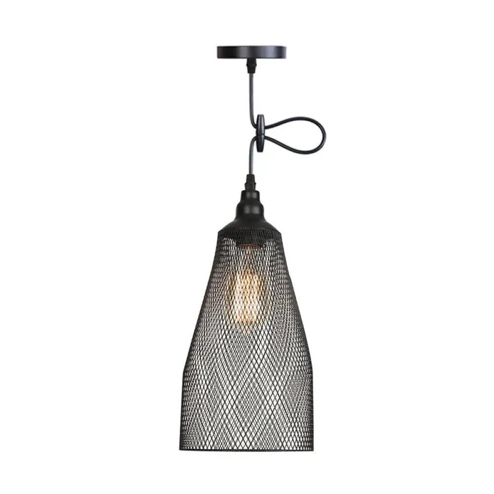 Nordic Industrial Style Wire Mesh Pendant Light for Bar - Metal Hanging Lamp with 1 Light