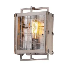 Outland 12" Single Light Wall Sconce in Barn Wood and Weathered Zinc