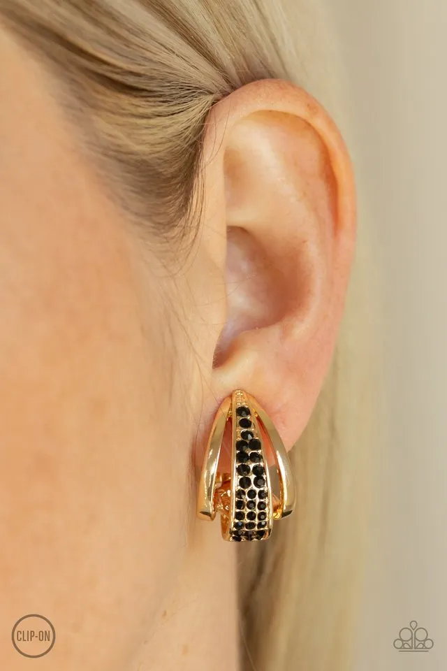 Paparazzi Earring ~ Bank Night - Gold