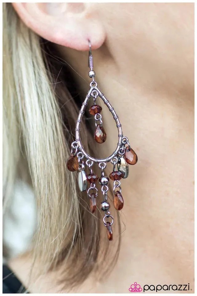 Paparazzi Earring ~ Catch of The Day - Brown