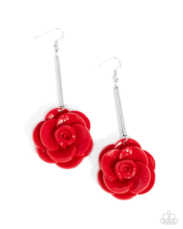 Paparazzi Earring ~ Saccharine Sprig - Red