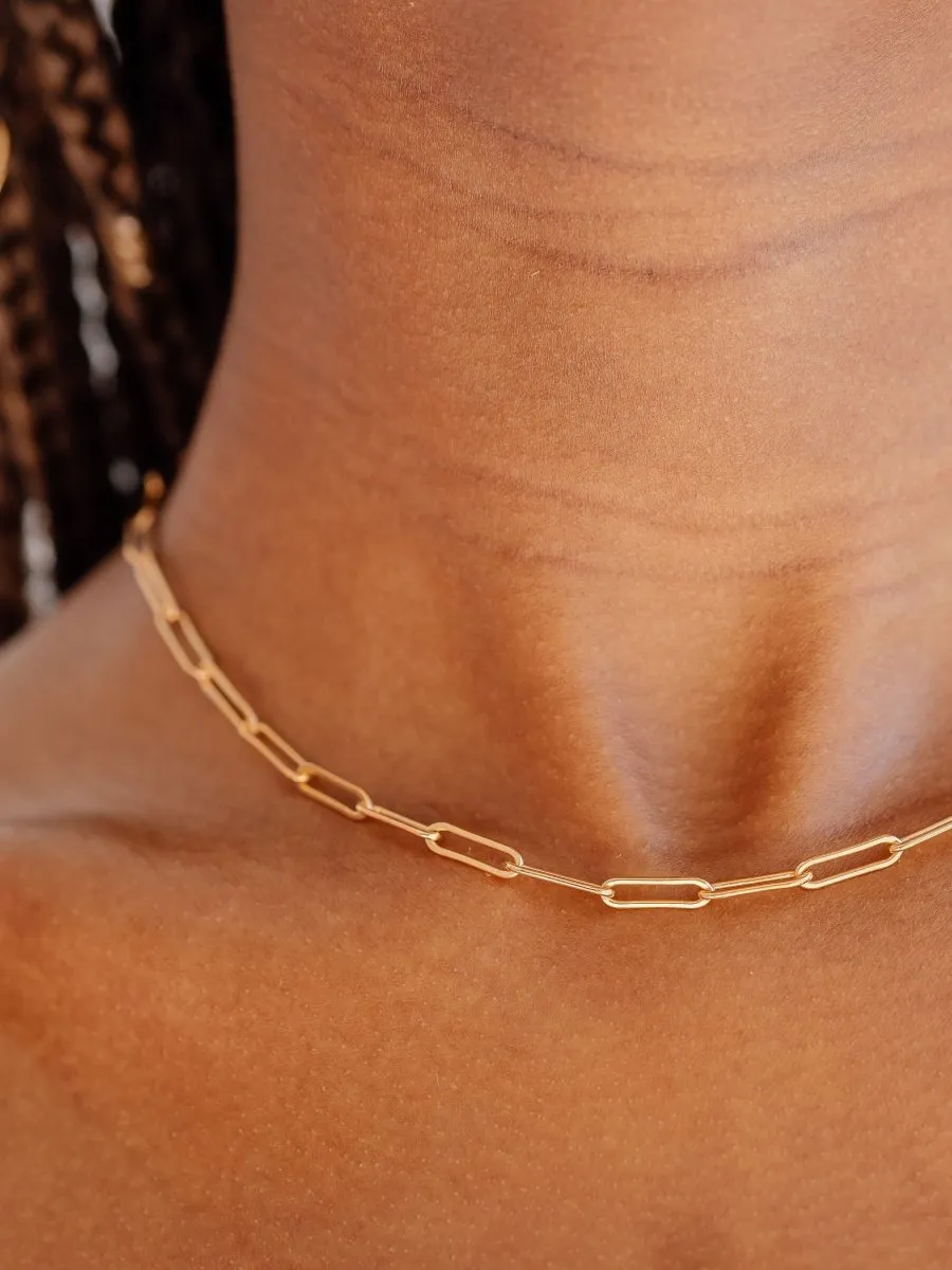 Paperclip 'L' Chain Necklace