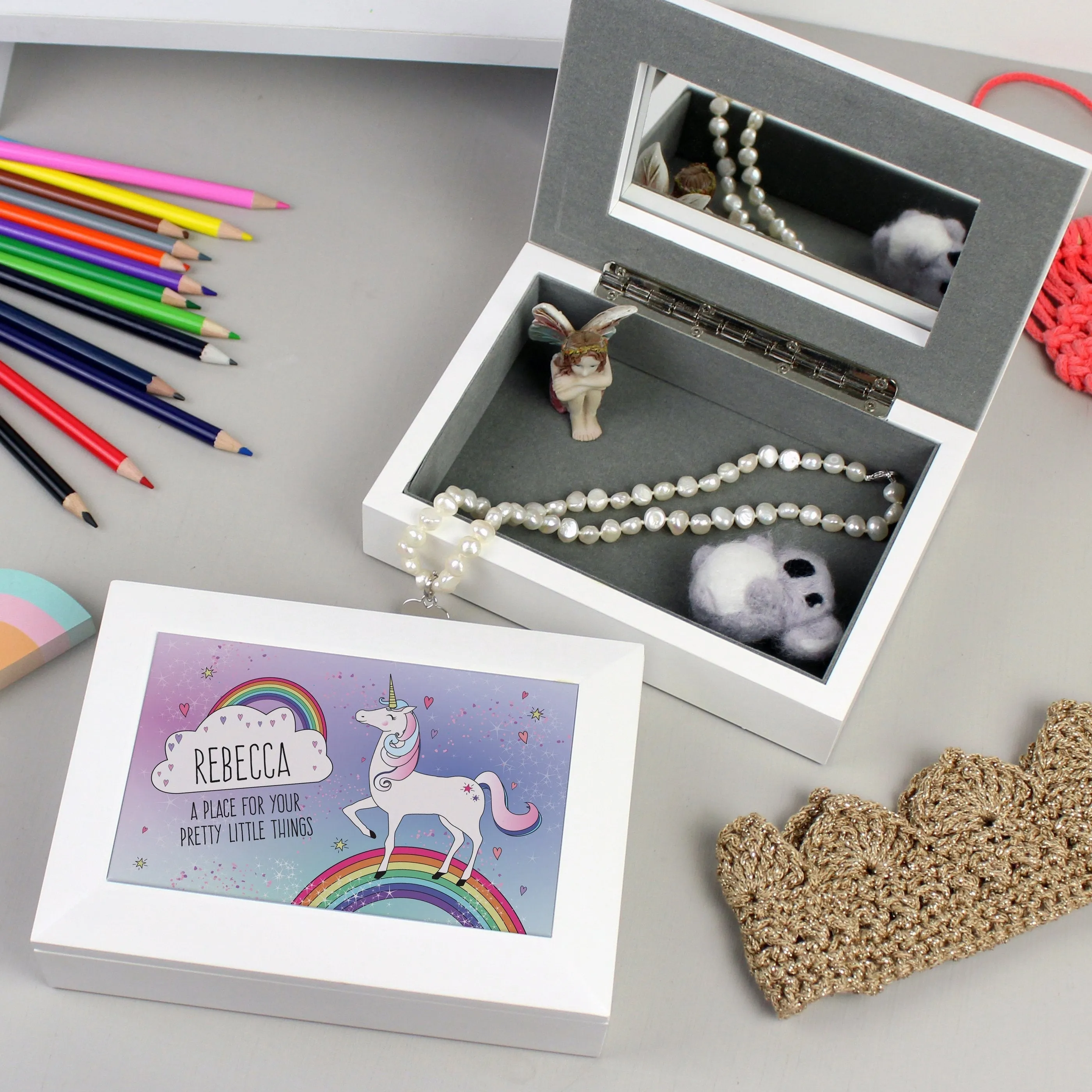 Personalised Unicorn Jewellery Box