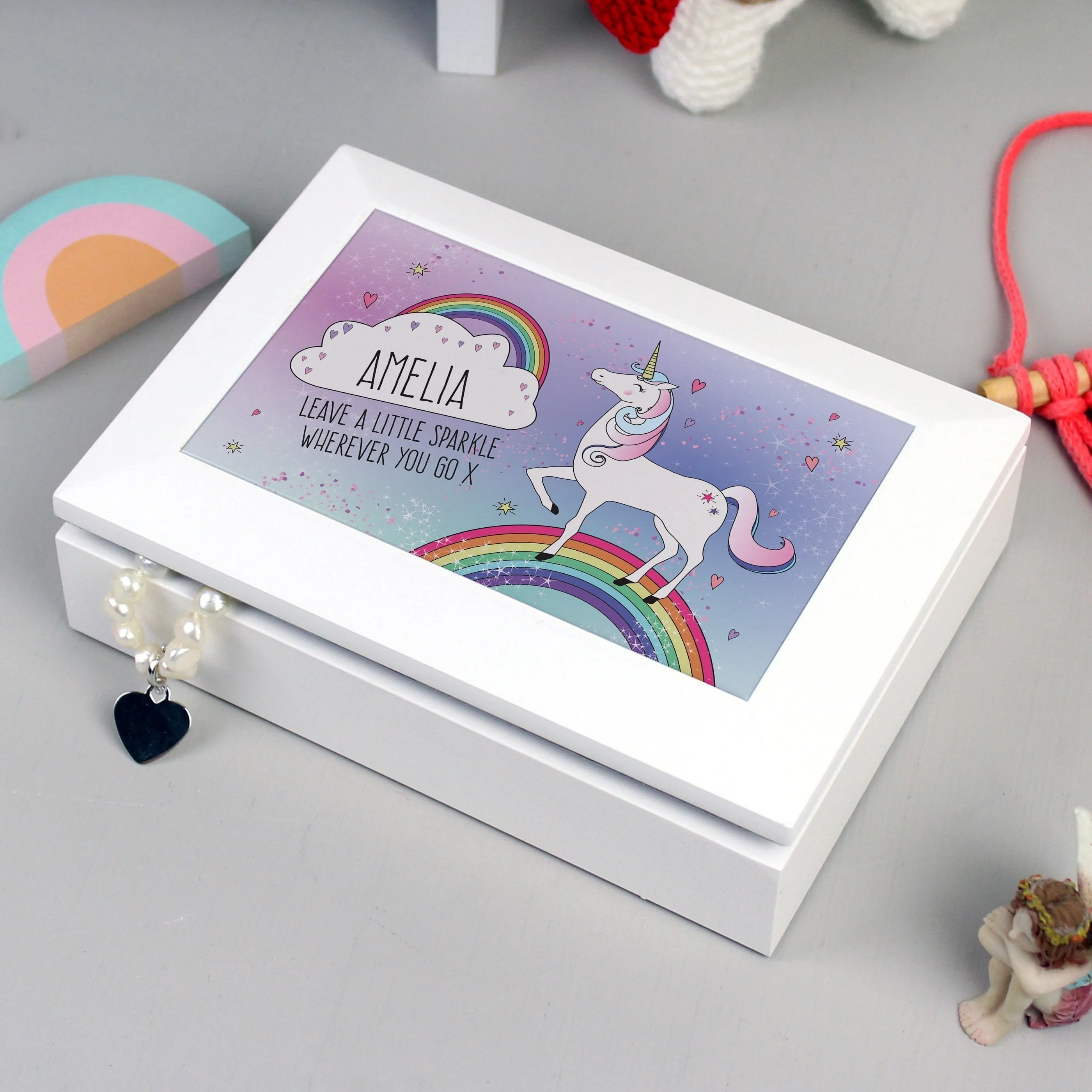 Personalised Unicorn Jewellery Box