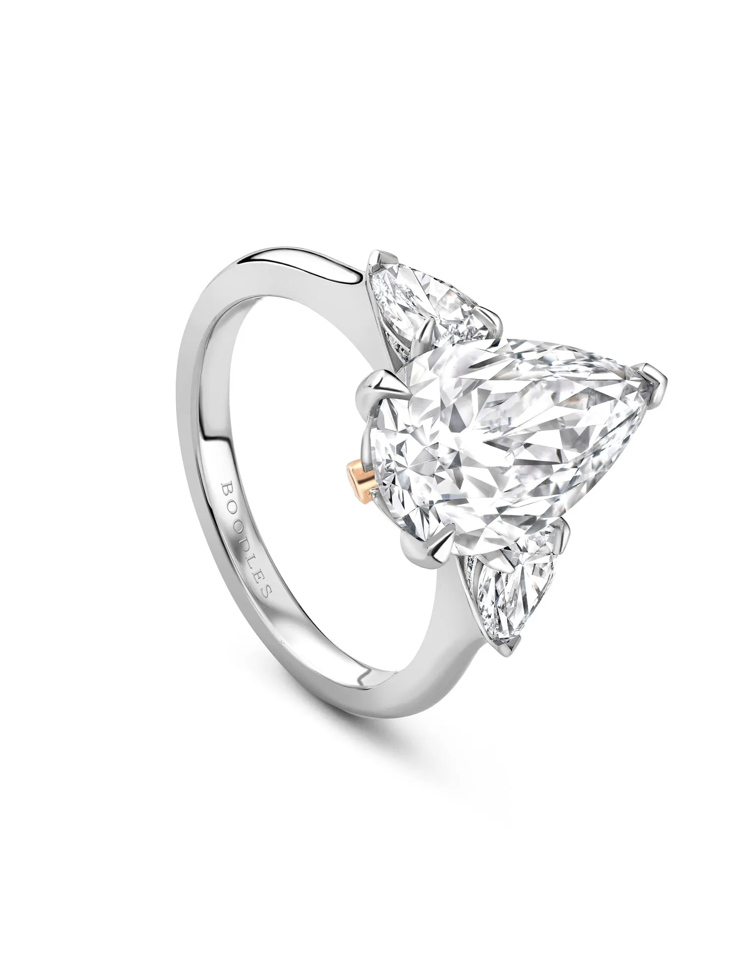 Petal Large Pear Diamond Platinum Ring