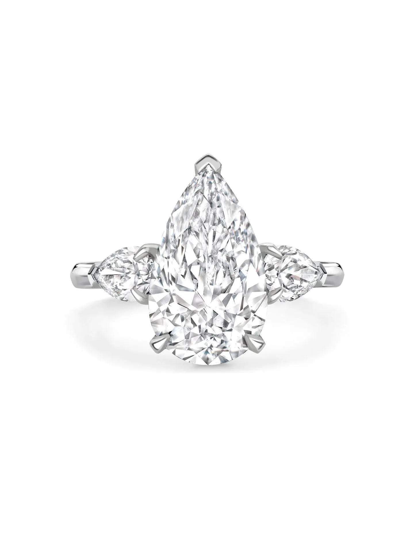 Petal Large Pear Diamond Platinum Ring