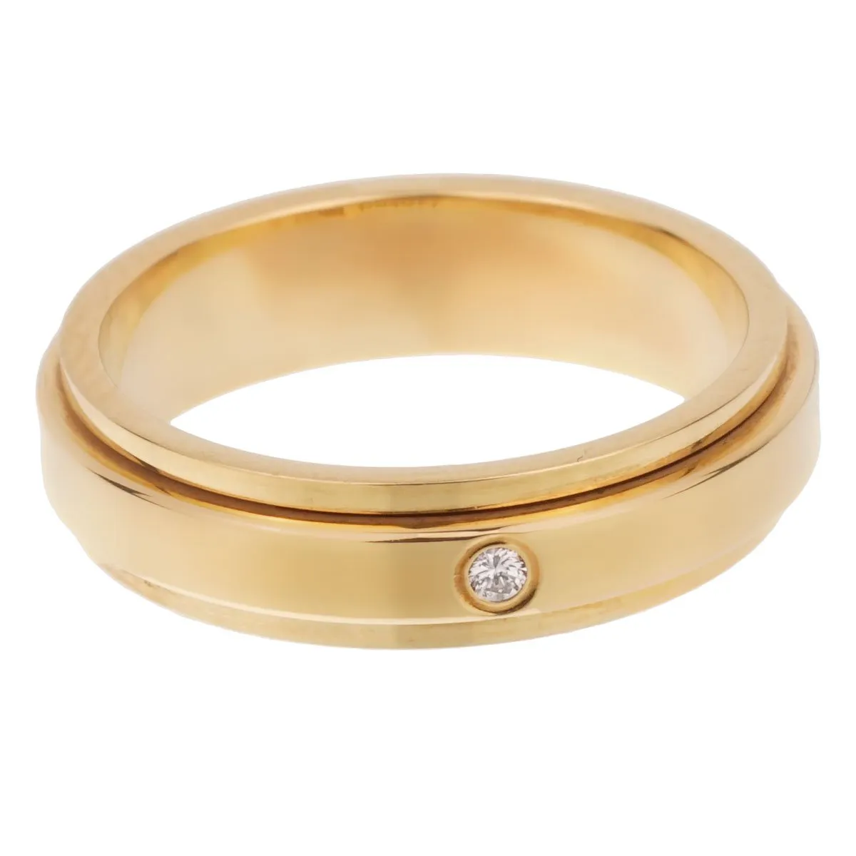 Piaget Possession Diamond Yellow Gold Spinning Ring Sz 5 1/2