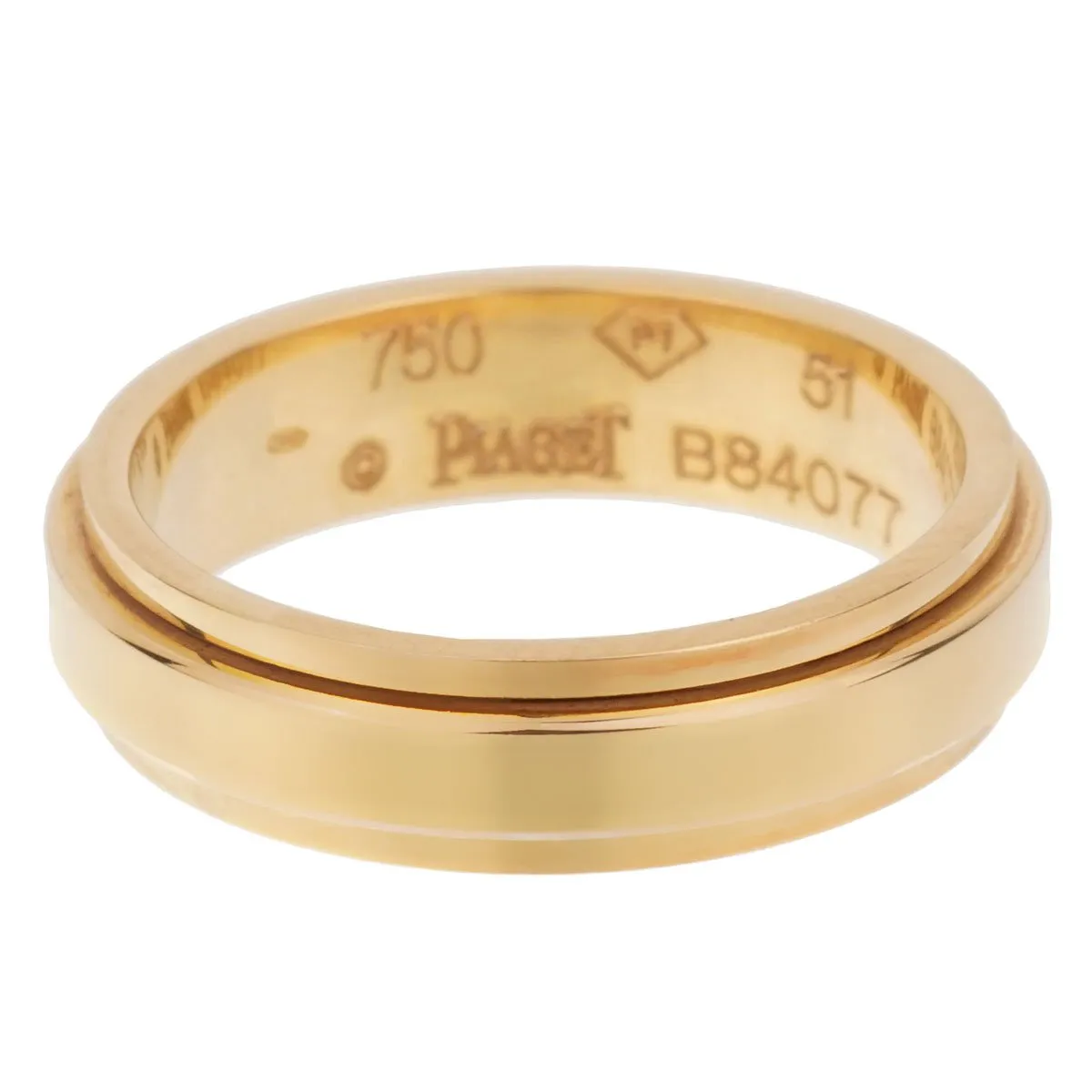 Piaget Possession Diamond Yellow Gold Spinning Ring Sz 5 1/2