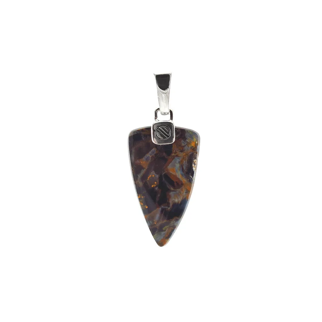 Pietersite One-of-a-Kind Arrow Pendant Sterling Silver Necklace